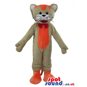 Beige and orange cat with a long moustache - Custom Mascots