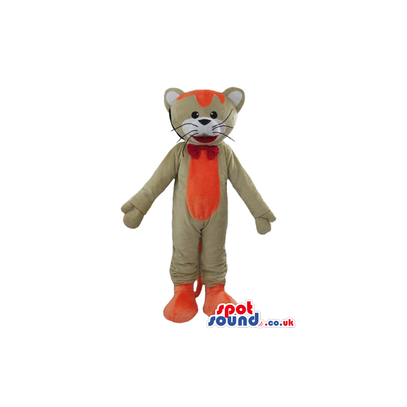 Beige and orange cat with a long moustache - Custom Mascots