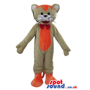 Beige and orange cat with a long moustache - Custom Mascots