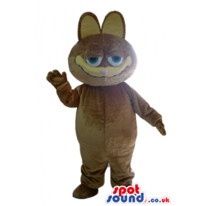 Brown cat with big green eyes - Custom Mascots