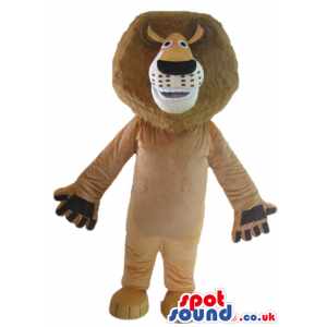 Brown lion with black details on the paws - Custom Mascots