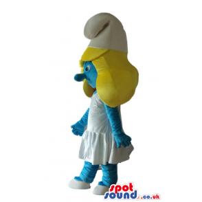 Blonde smurfette wearing a white dress and shoes - Custom