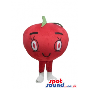 Red tomato with big eyes, and red legs - Custom Mascots