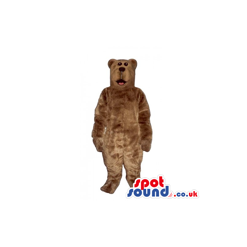 Customizable Plain Brown Plush Bear Animal Mascot With Black