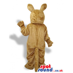 All Brown Kangaroo Plush Mascot With A Beige Pocket - Custom