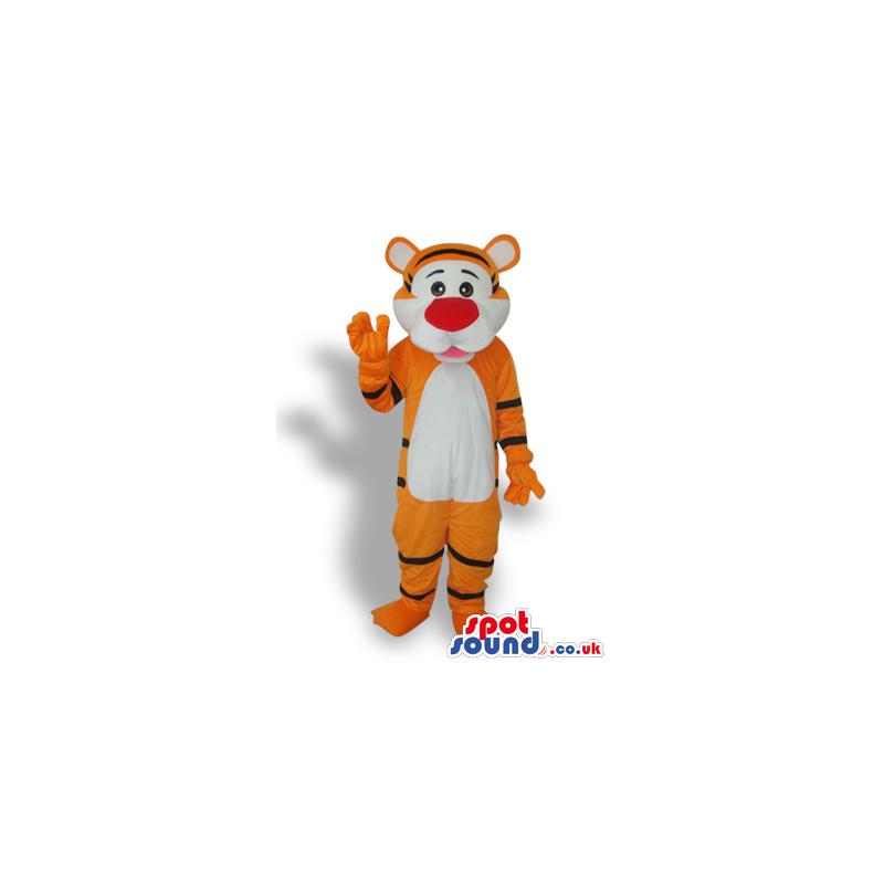 Cute Cartoon Orange And White Tiger Animal Plush Mascot -