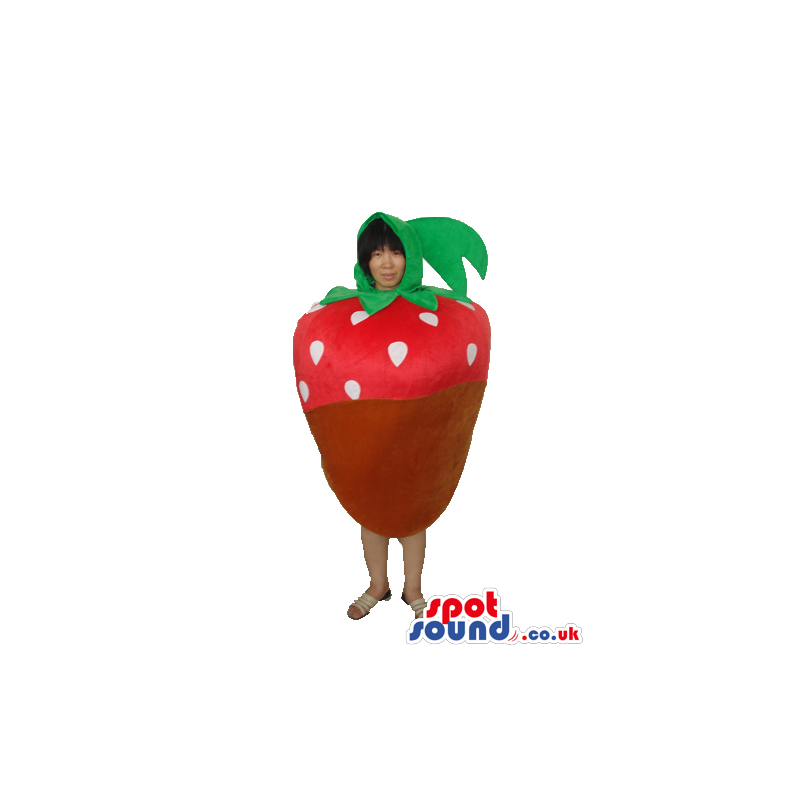 Cute Red Strawberry Fruit With Chocolate Adult Size Disguise -