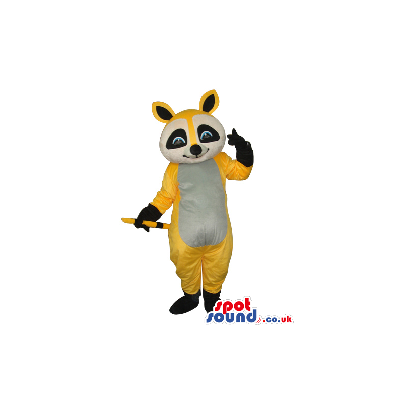 Cartoon Cute Yellow Chipmunk Plush Mascot With Grey Belly -