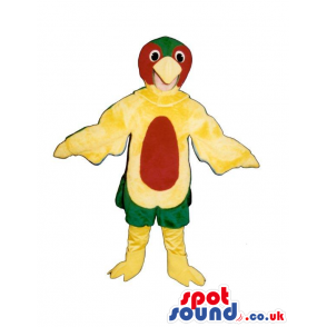 Cute Yellow Bird Plush Mascot With Red Belly And Head - Custom