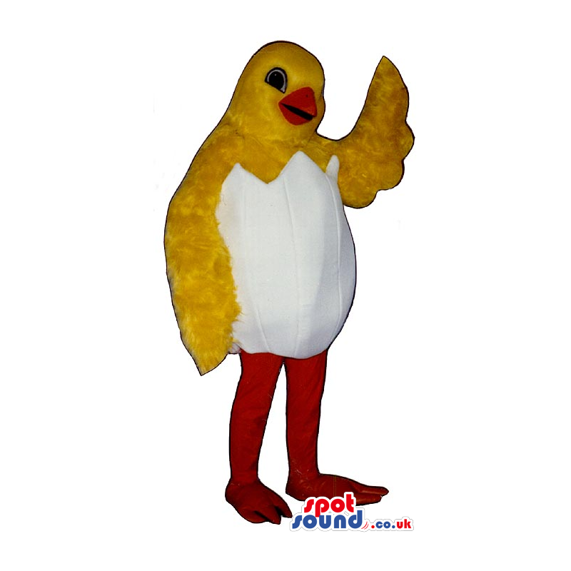 Cute Yellow Soft Chicken Plush Mascot In A Hatched Egg - Custom