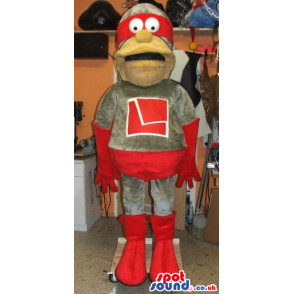 Homer Simpson Mascot Wearing Superhero Garments - Custom Mascots