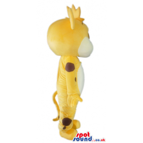 Yellow cheetah with big eyes, white belly and yellow hair -