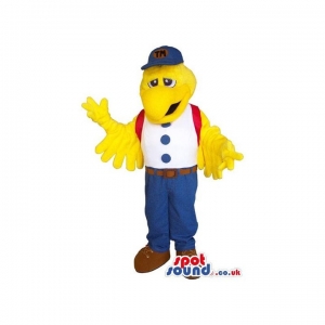 SPOTSOUND UK Mascot of the day : Yellow Bird Mascot Wearing A White Shirt And A Blue Cap. Discover our #spotsound #uk #mascots and all other Mascot of birdson our webiste : https://bit.ly/3sKy4o1513. #mascot #costume #party #marketing #events #mascots https://www.spotsound.co.uk/mascot-of-birds/3879-yellow-bird-mascot-wearing-a-white-shirt-and-a-blue-cap.html